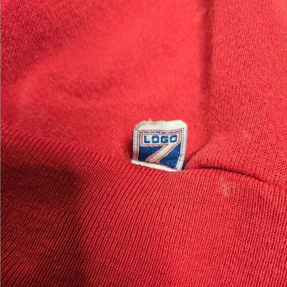 VINTAGE 90s Kansas City Chiefs red crew neck distressed sweater‎ sweatshirt M - Picture 4 of 10